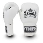 Boxningshandskar från Top King i vitt läder med ventilerande insida