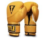 Boxningshandskar i gult läder